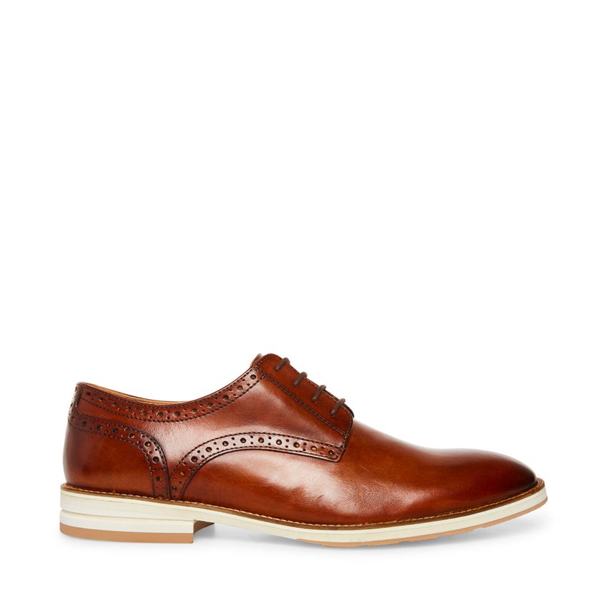 Brown Steve Madden Derbyy Leather Men\'s Derby Shoes | PH 2516KI16